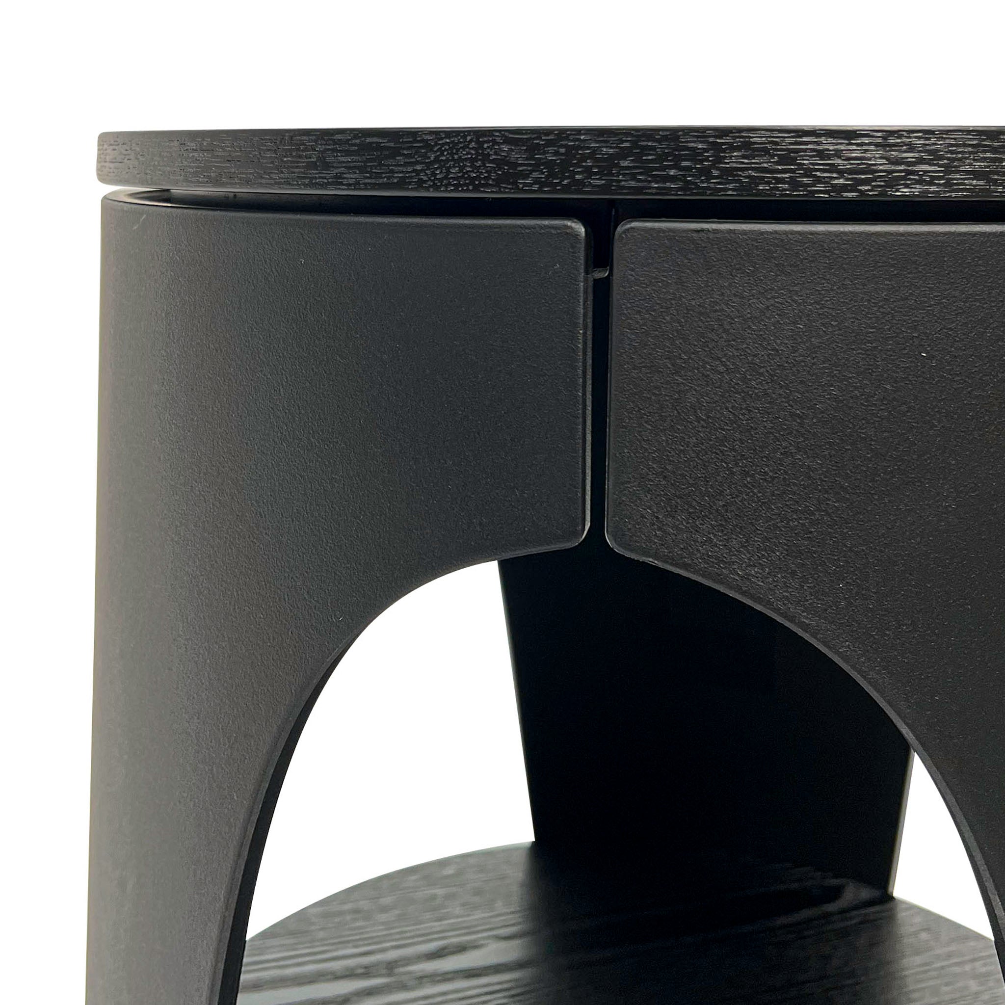 Full Black Round Side Table