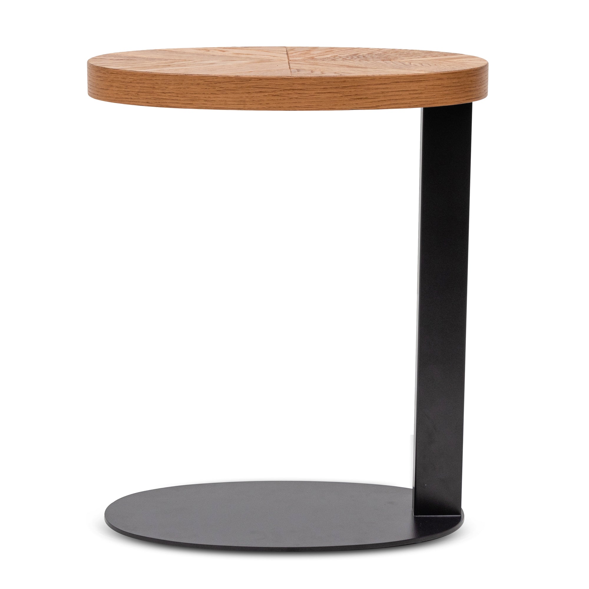 European Knotty Oak Oval Side Table