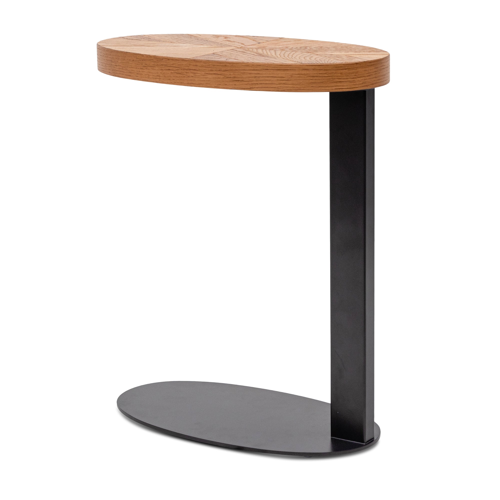 European Knotty Oak Oval Side Table