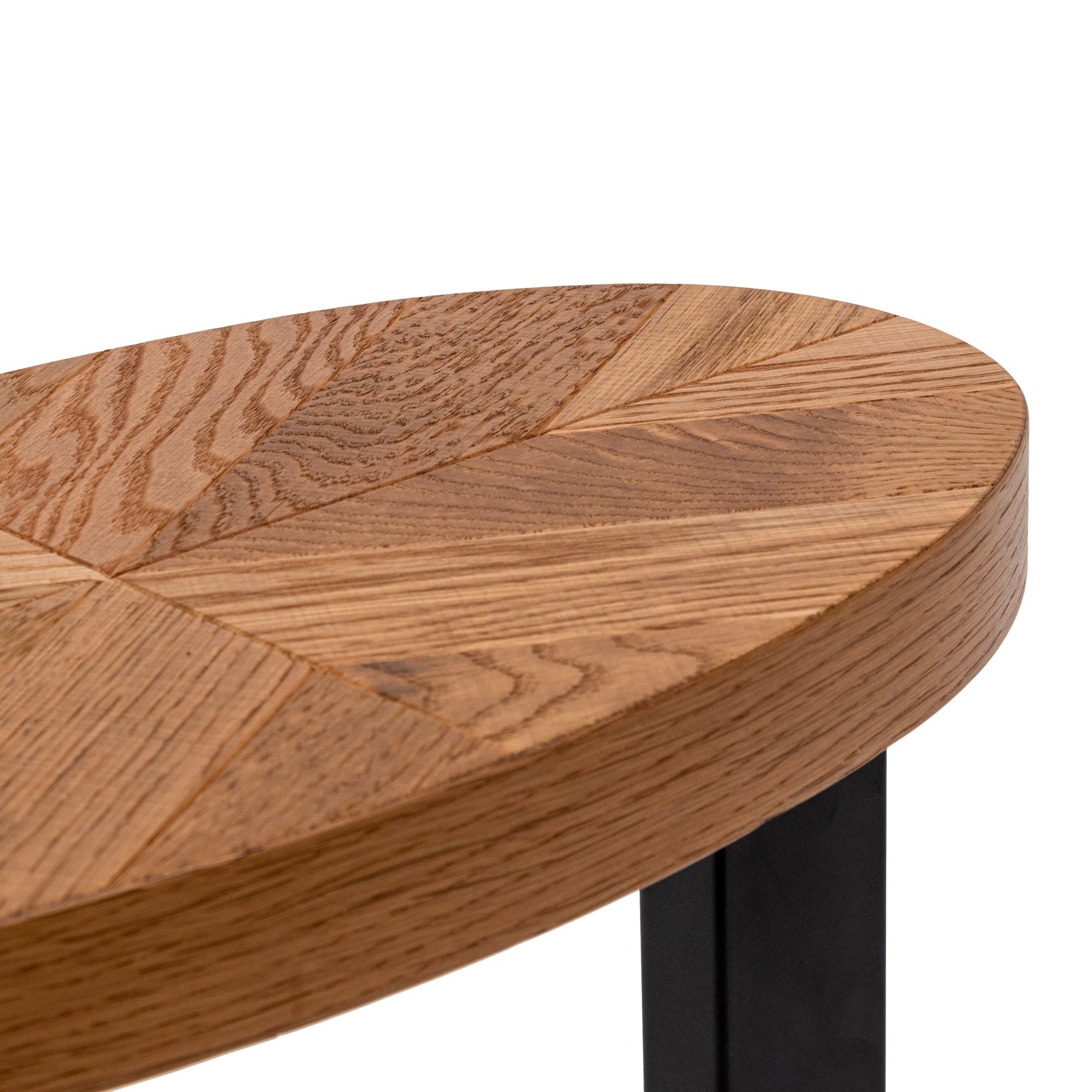 European Knotty Oak Oval Side Table