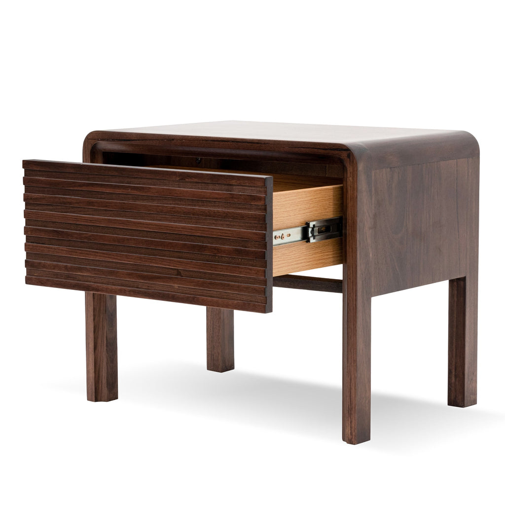 Walnut Single Drawer Bedside Table