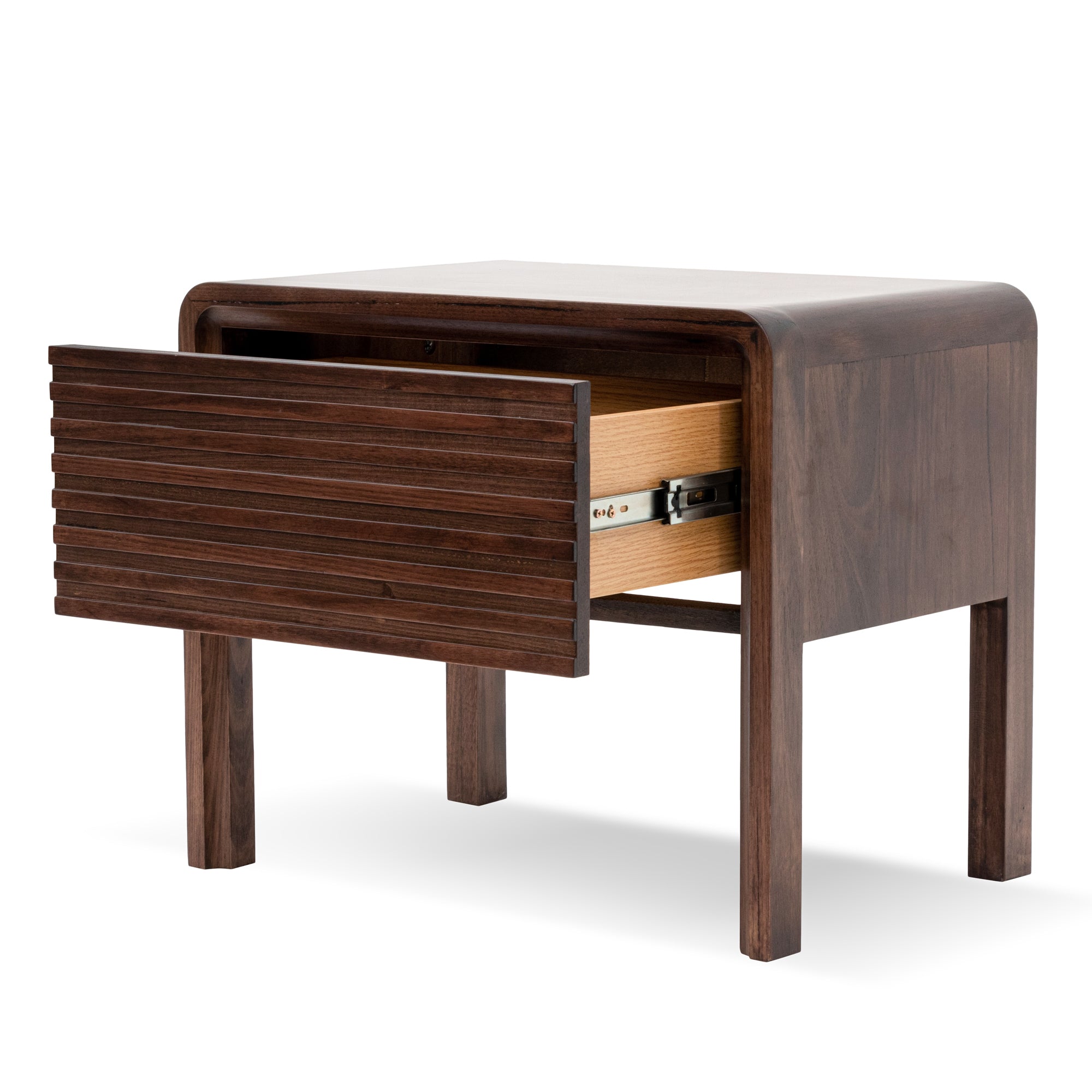 Walnut Single Drawer Bedside Table