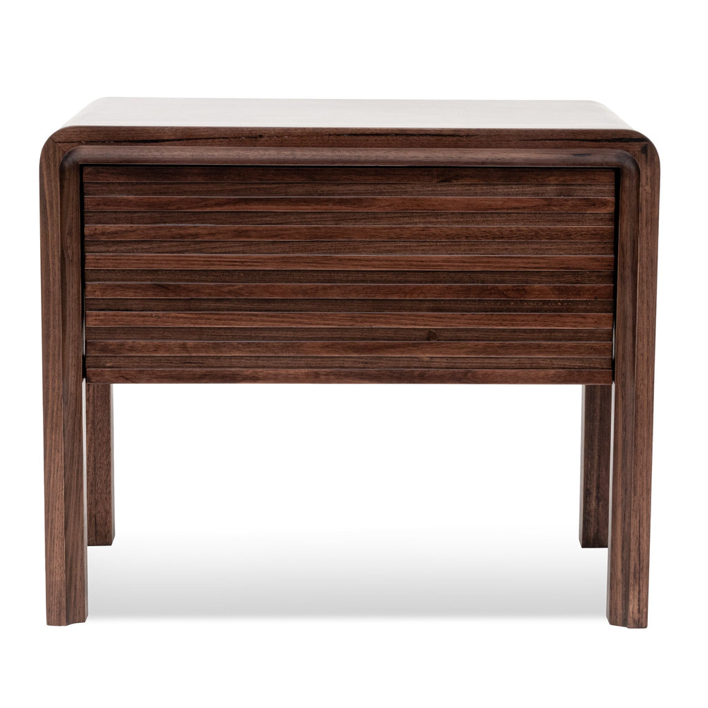 Walnut Single Drawer Bedside Table