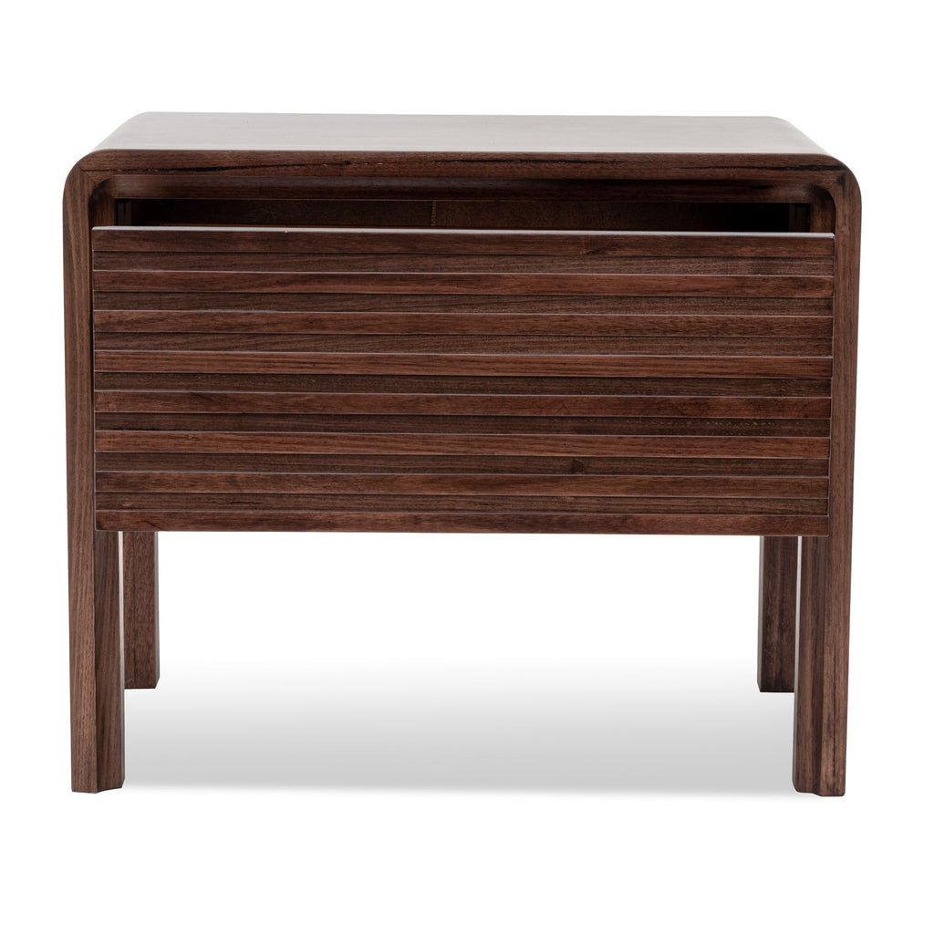 Walnut Single Drawer Bedside Table