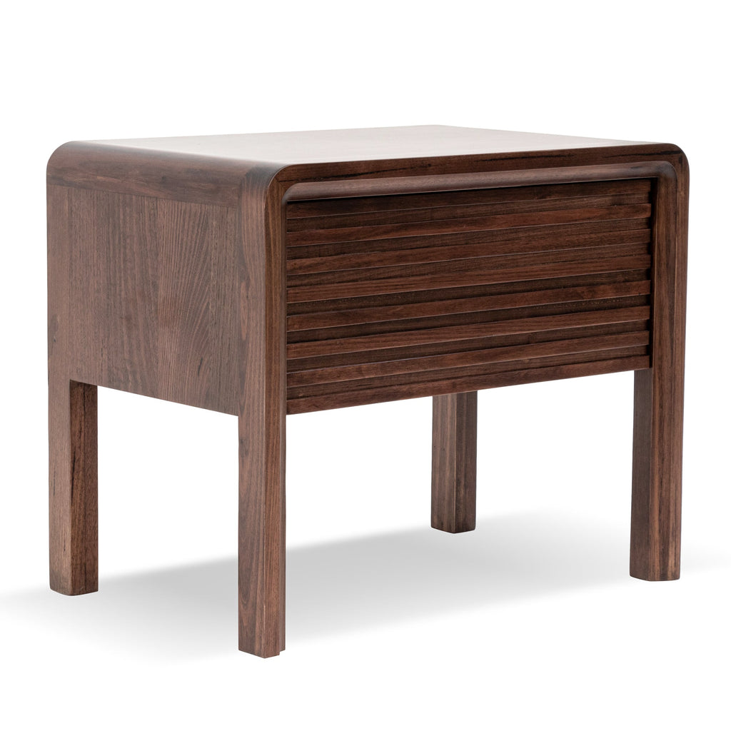Walnut Single Drawer Bedside Table