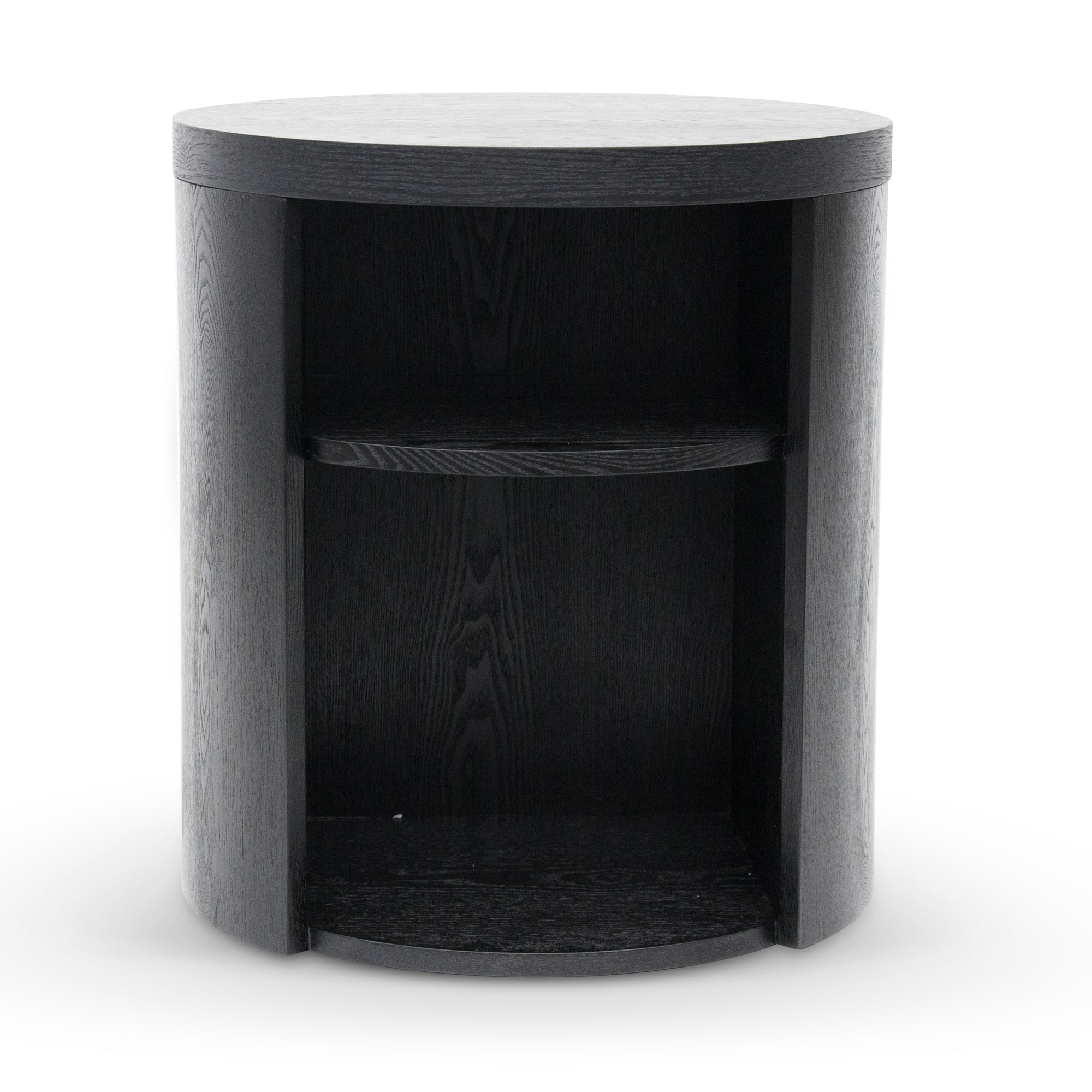 Black Mountain Round Wooden Bedside Table