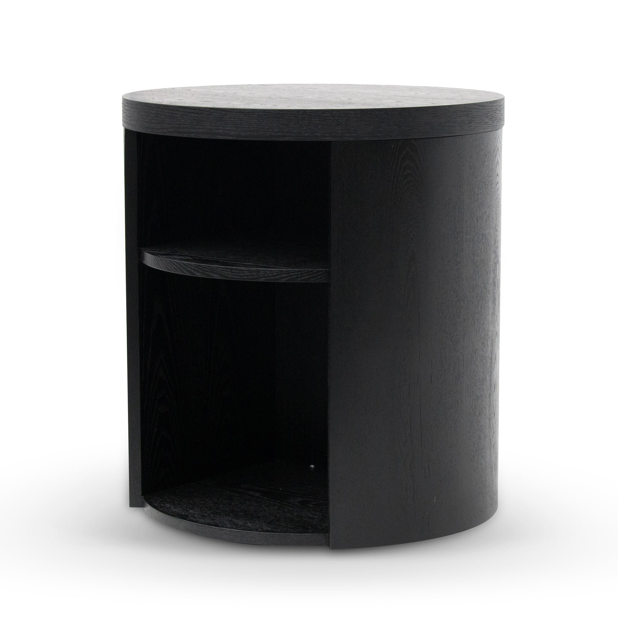 Black Mountain Round Wooden Bedside Table