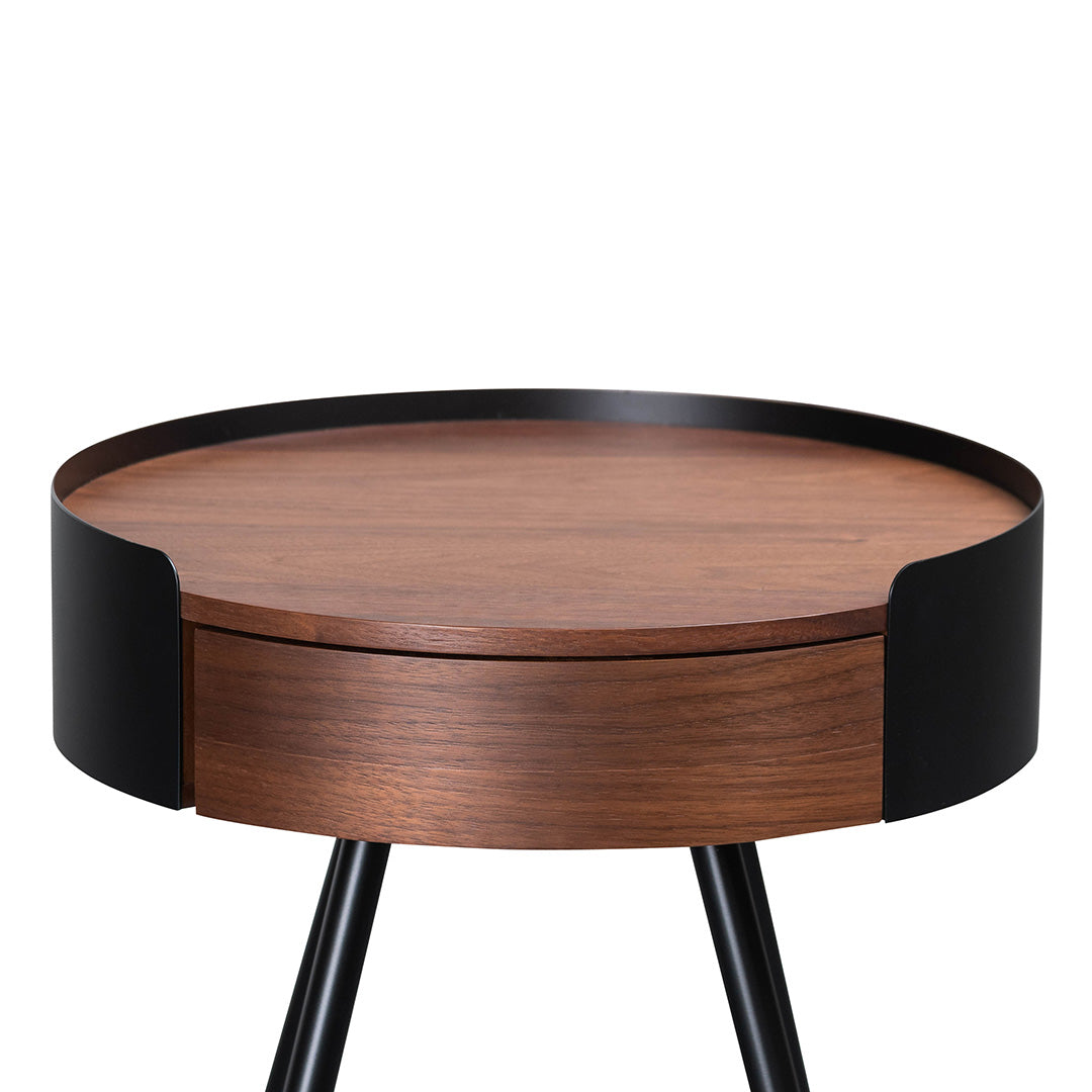 Round Side Table - Walnut