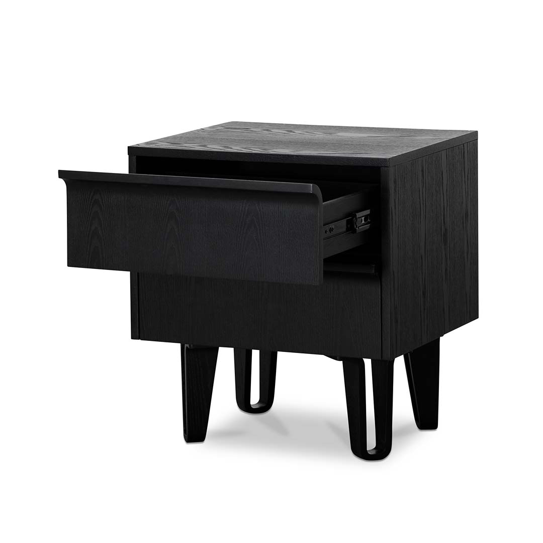 Full Black Bedside Table