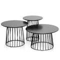 Side Table Set - Black Oak Veneer