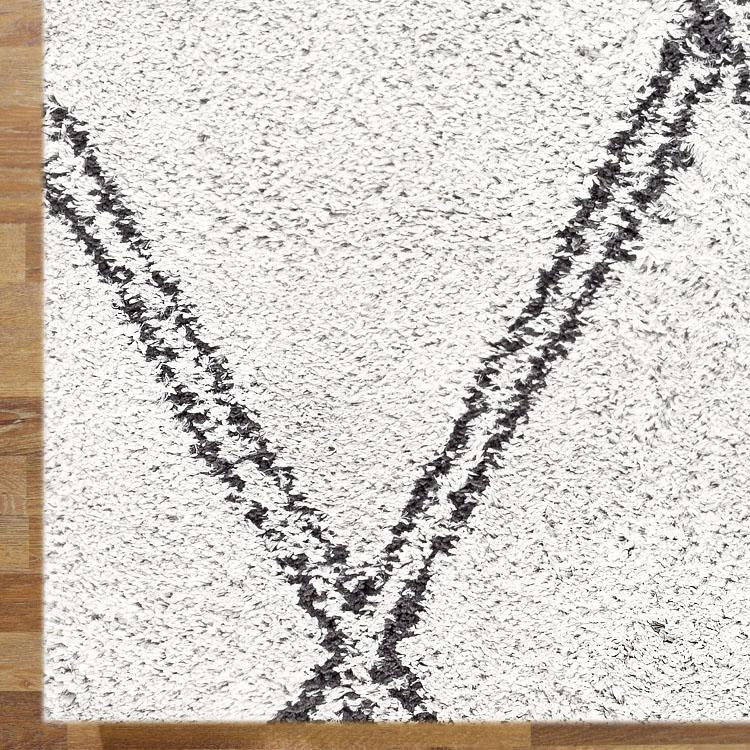 Saray Rugs Sorento Shaggy  Cream Hallway Runner 329