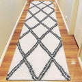 Saray Rugs Sorento Shaggy  Cream Hallway Runner 329