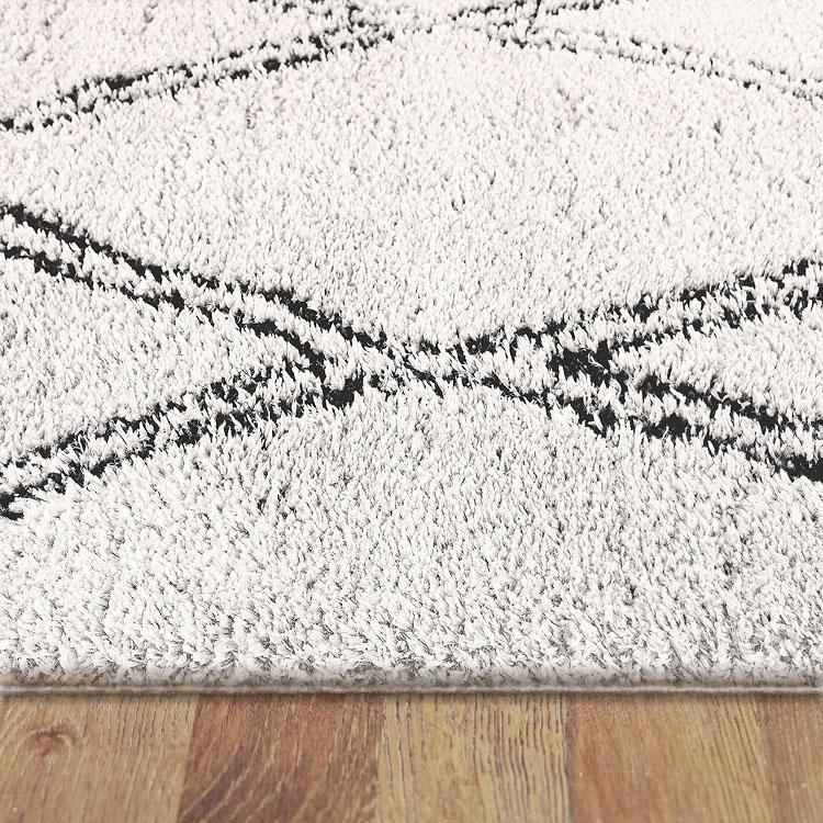 Saray Rugs Sorento Shaggy  Cream Hallway Runner 329
