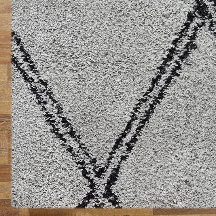Saray Rugs Sorento Shaggy  Grey Hallway Runner 329