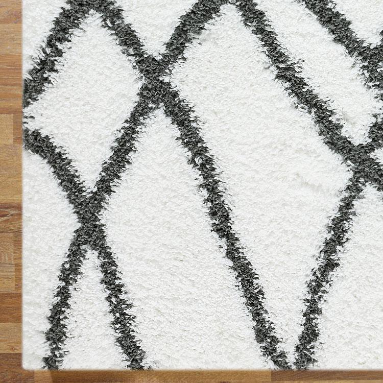 Saray Rugs Sorento Shaggy  Cream Hallway Runner 346
