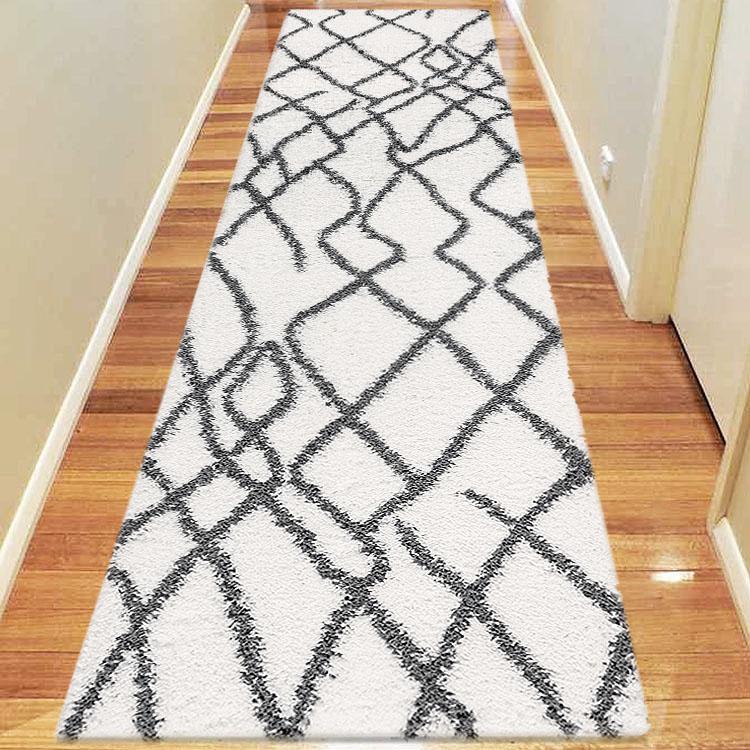 Saray Rugs Sorento Shaggy  Cream Hallway Runner 346