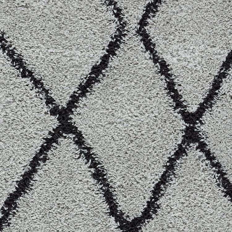 Saray Rugs Sorento Shaggy  Grey Hallway Runner 346