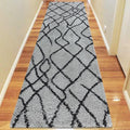 Saray Rugs Sorento Shaggy  Grey Hallway Runner 346