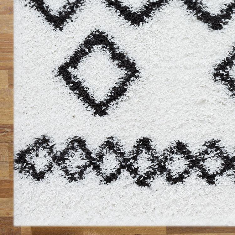 Saray Rugs Sorento Shaggy  Cream Hallway Runner 844