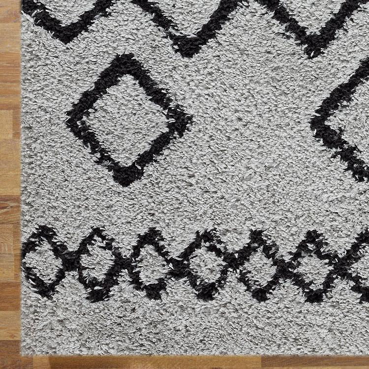 Saray Rugs Sorento Shaggy  Grey Hallway Runner 844