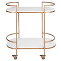 Southside White Stone Bar Cart - Antique Gold