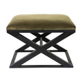 Spencer Black Timber Stool - Moss Velvet