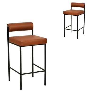 Stance 65cm Fabric Bar Stool - Brown (Set of 2)