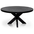 Starburst 1.5m Round Wooden Dining Table - Full Black