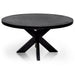 Starburst 1.5m Round Wooden Dining Table - Full Black