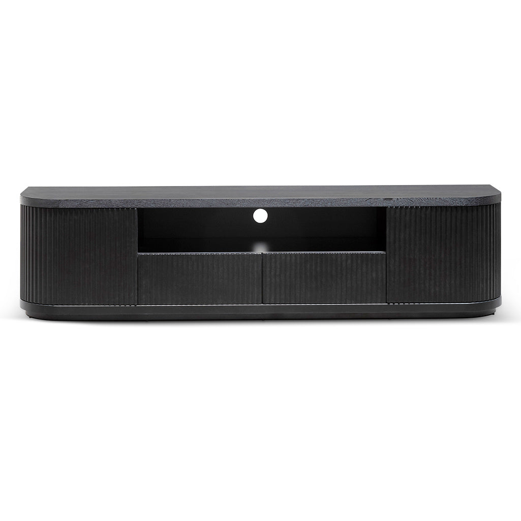 2m Veneer Top Entertainment TV Unit - Full Black