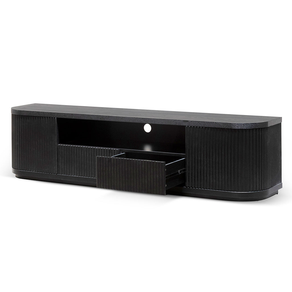 2m Veneer Top Entertainment TV Unit - Full Black