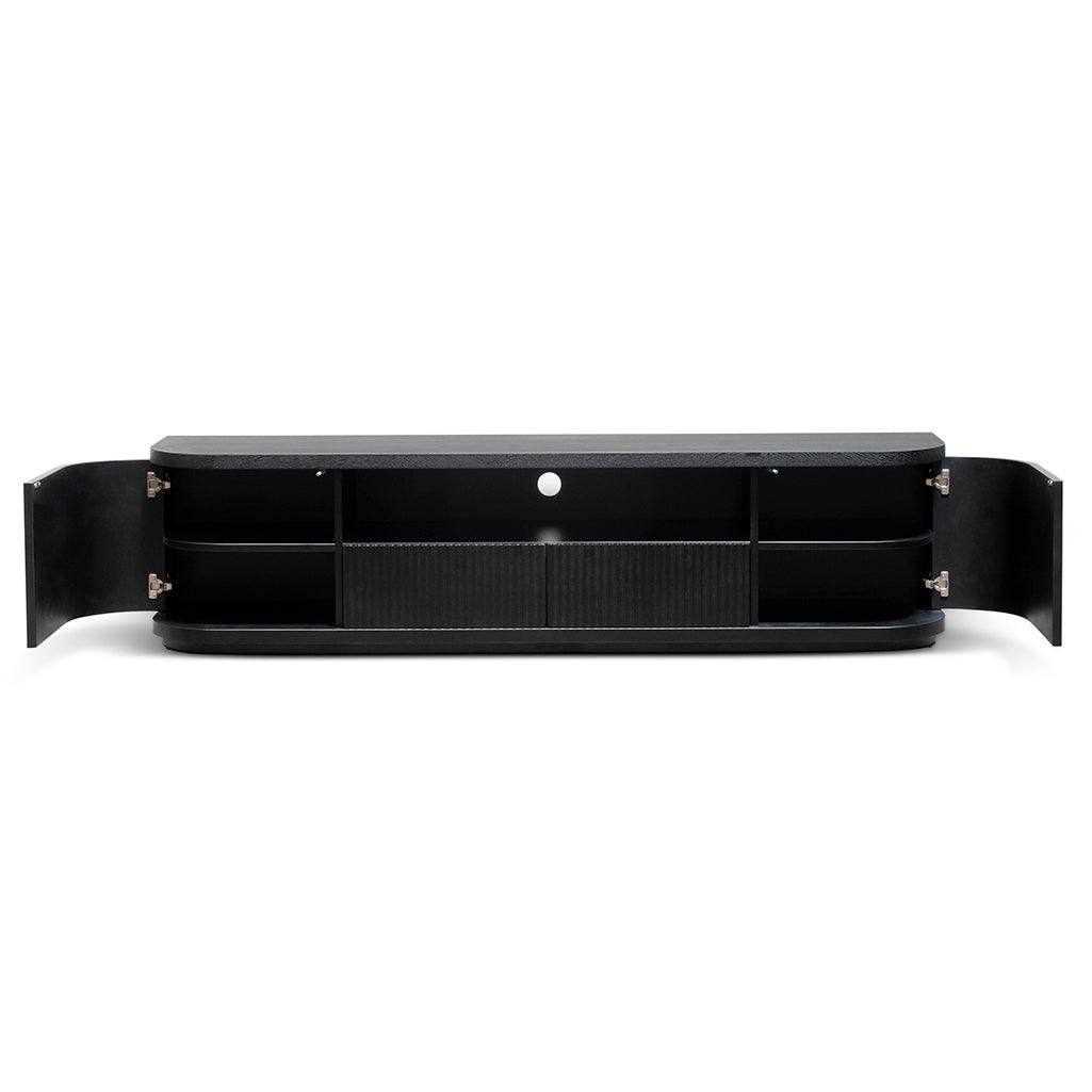 2m Veneer Top Entertainment TV Unit - Full Black