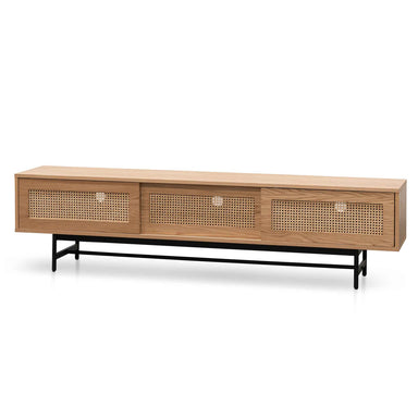 CTV6406-KD 2m Natural Oak TV Entertainment Unit - Rattan Doors