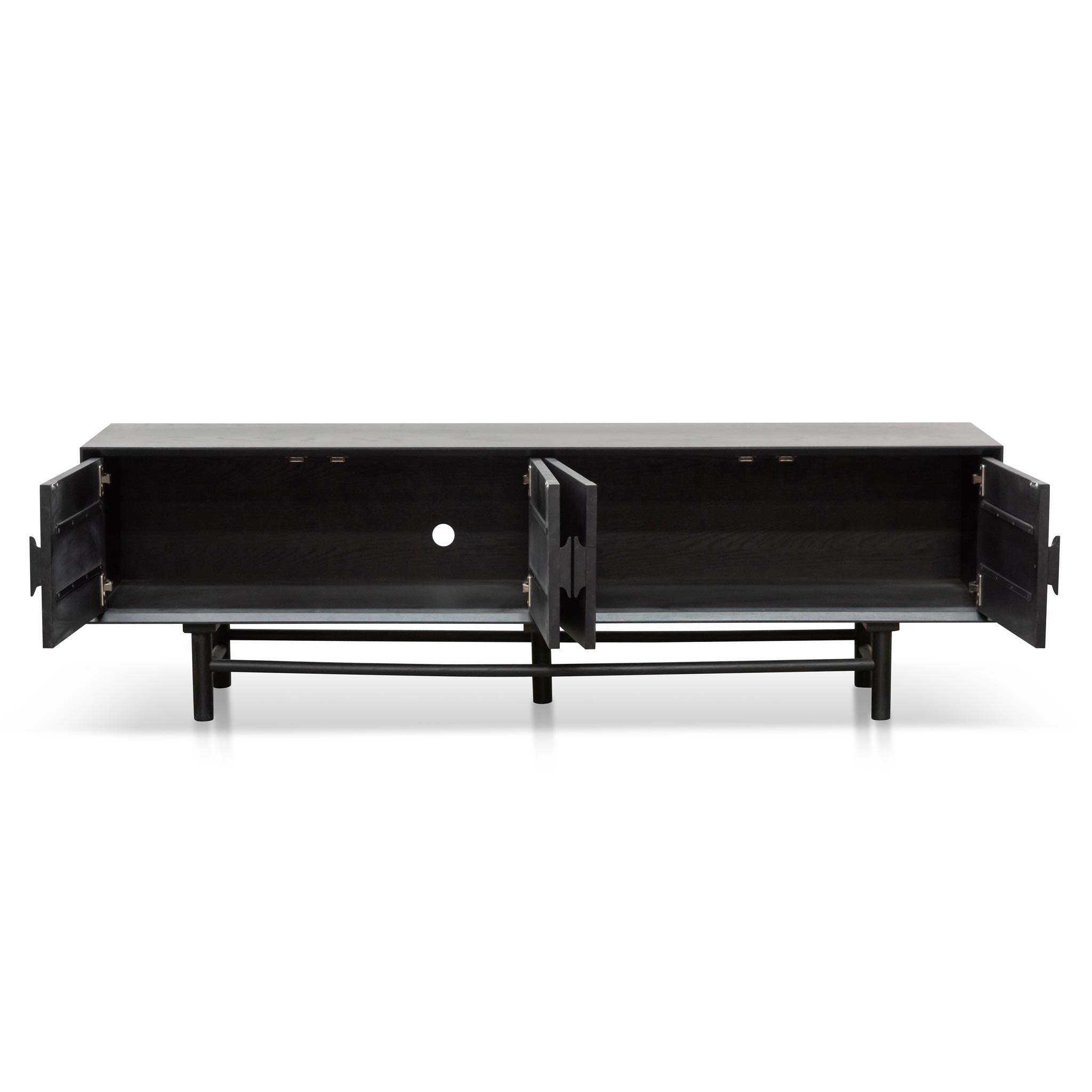 1.8m Wooden TV Entertainment Unit - Black