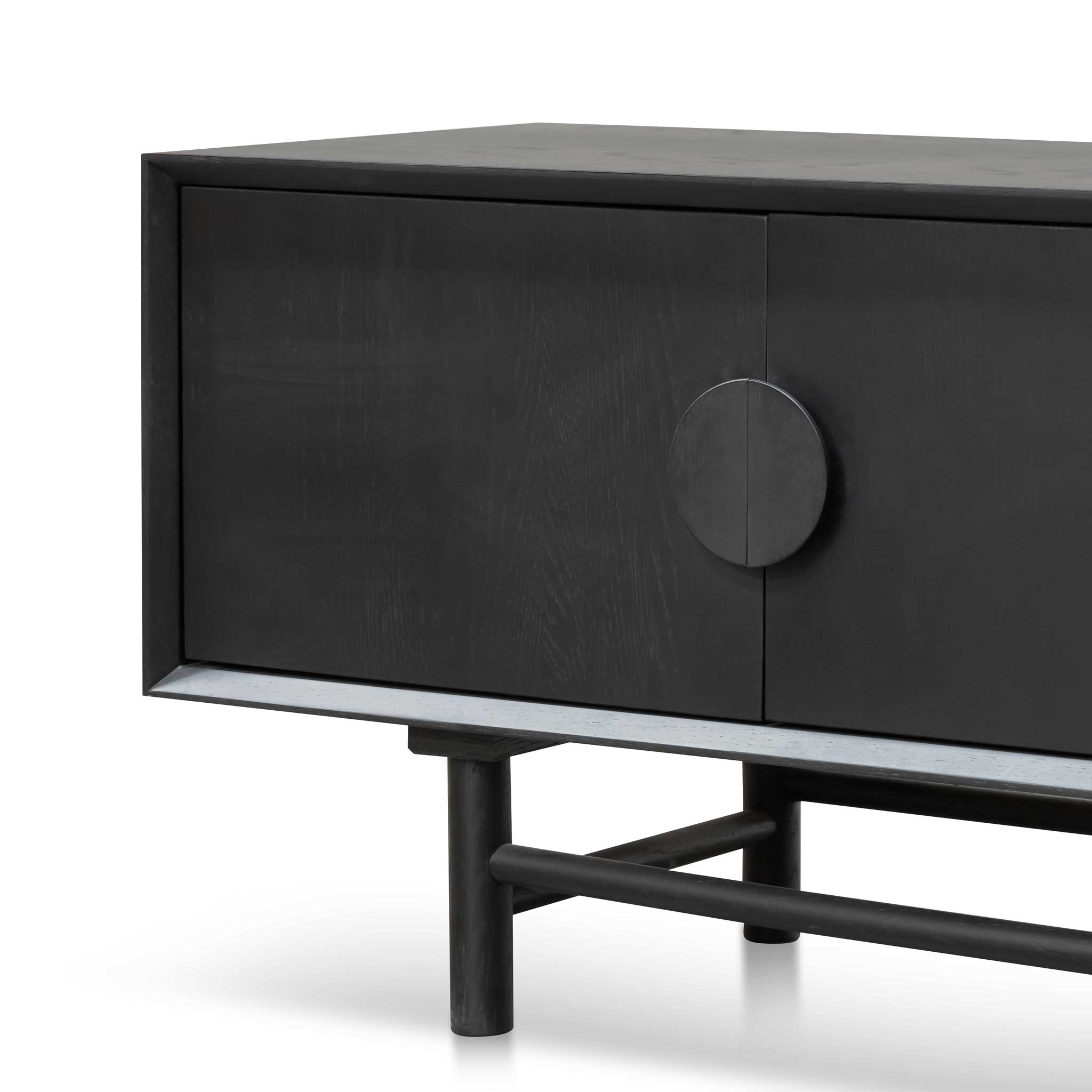 1.8m Wooden TV Entertainment Unit - Black