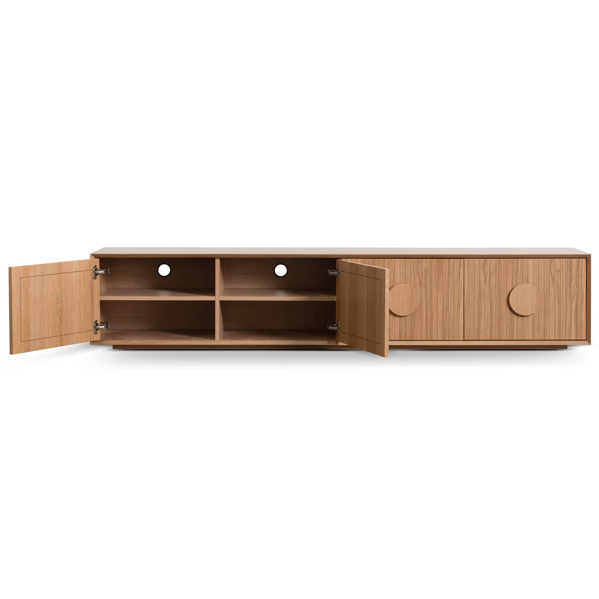 2.3m Wooden Entertainment TV Unit - Natural