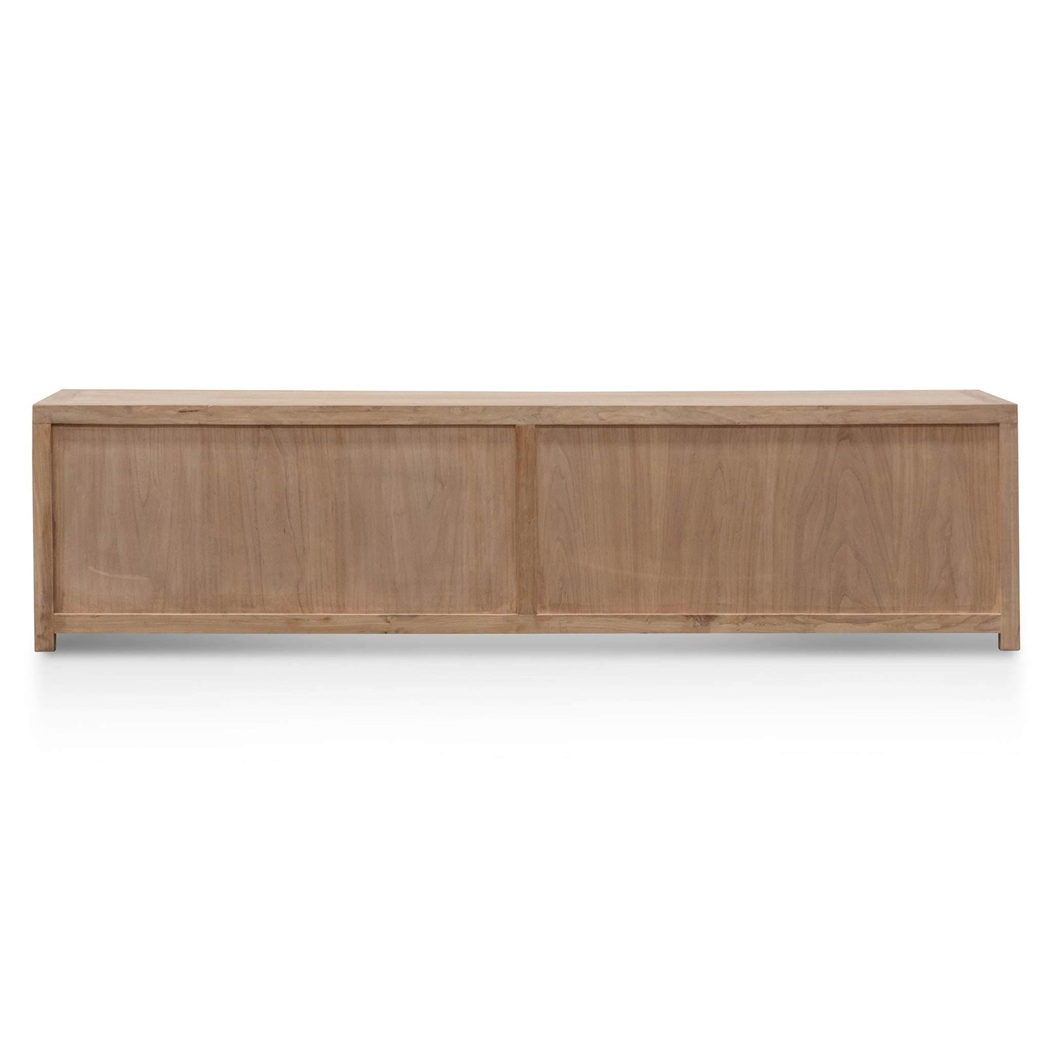 2m TV Entertainment Unit - Natural with Rattan Doors