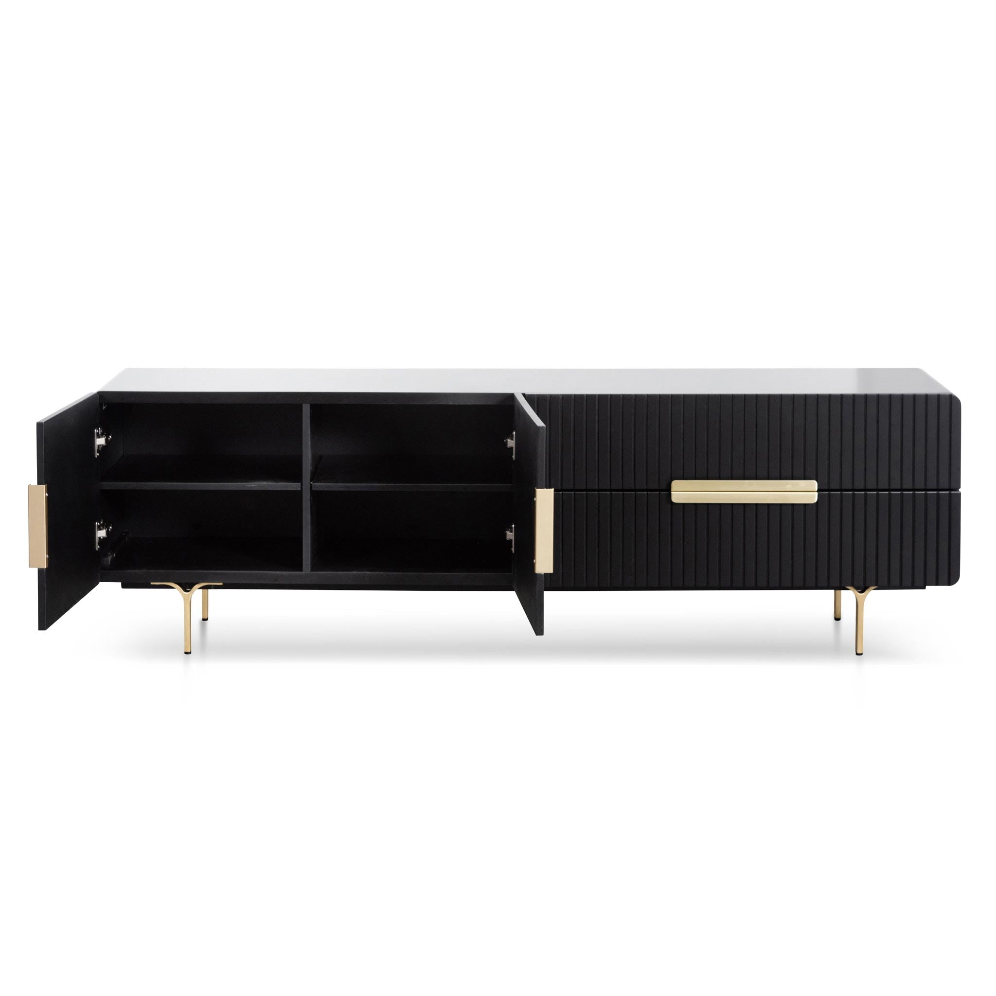 Madona Black TV Entertainment Unit - Brass