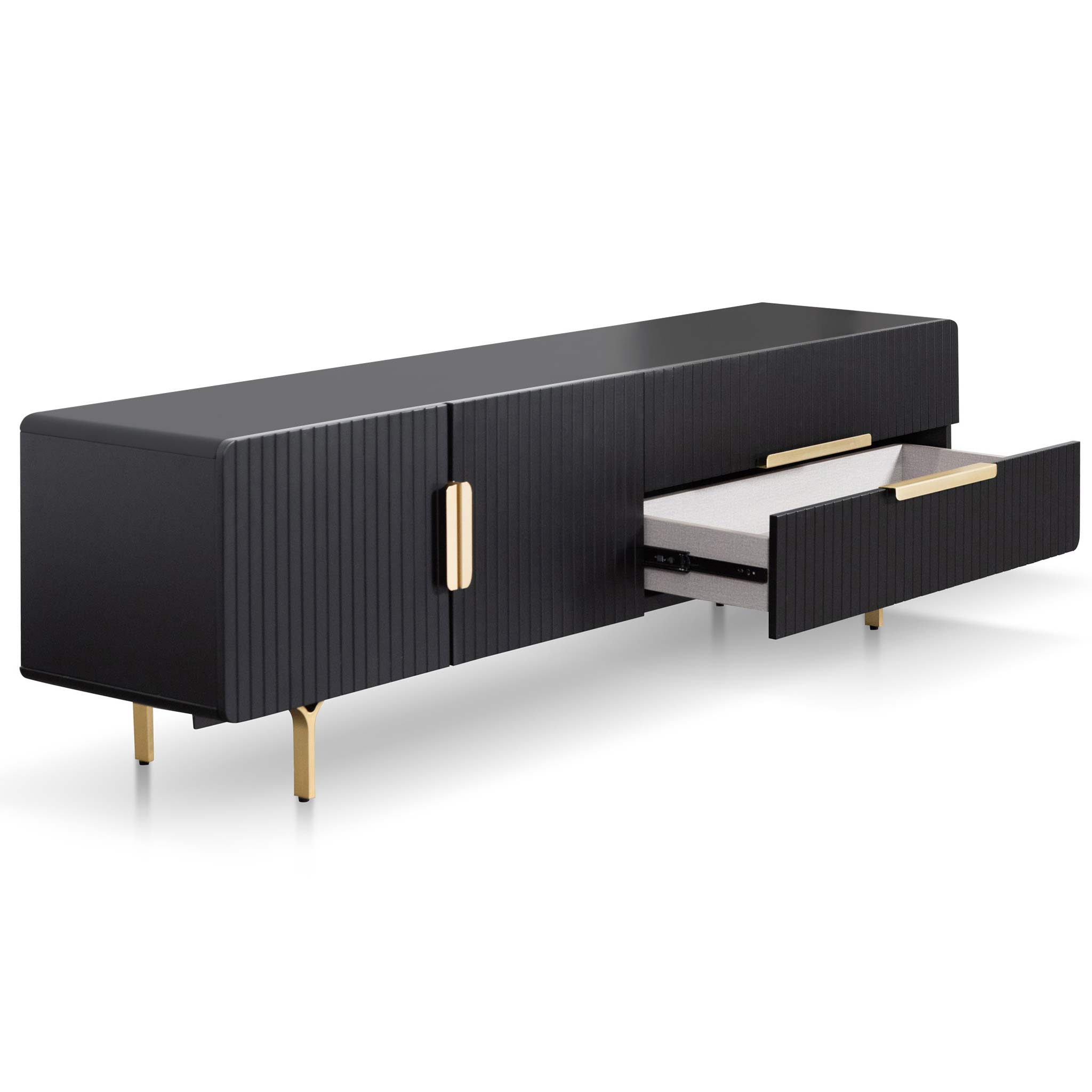 Madona Black TV Entertainment Unit - Brass