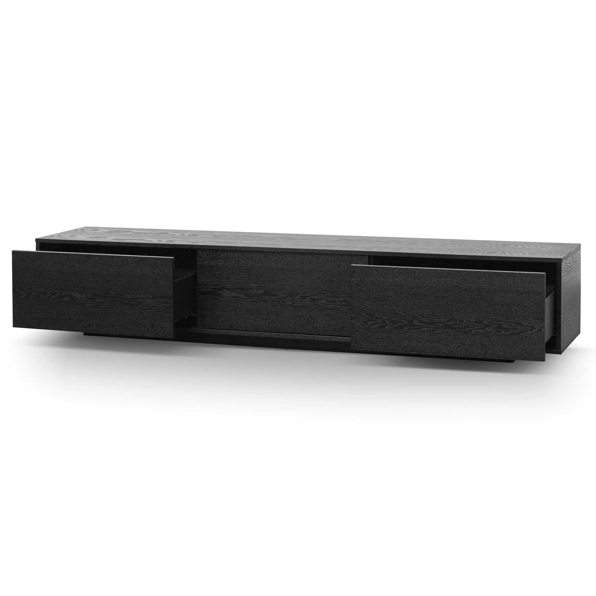 2.3m Wooden Entertainment Unit - Full Black