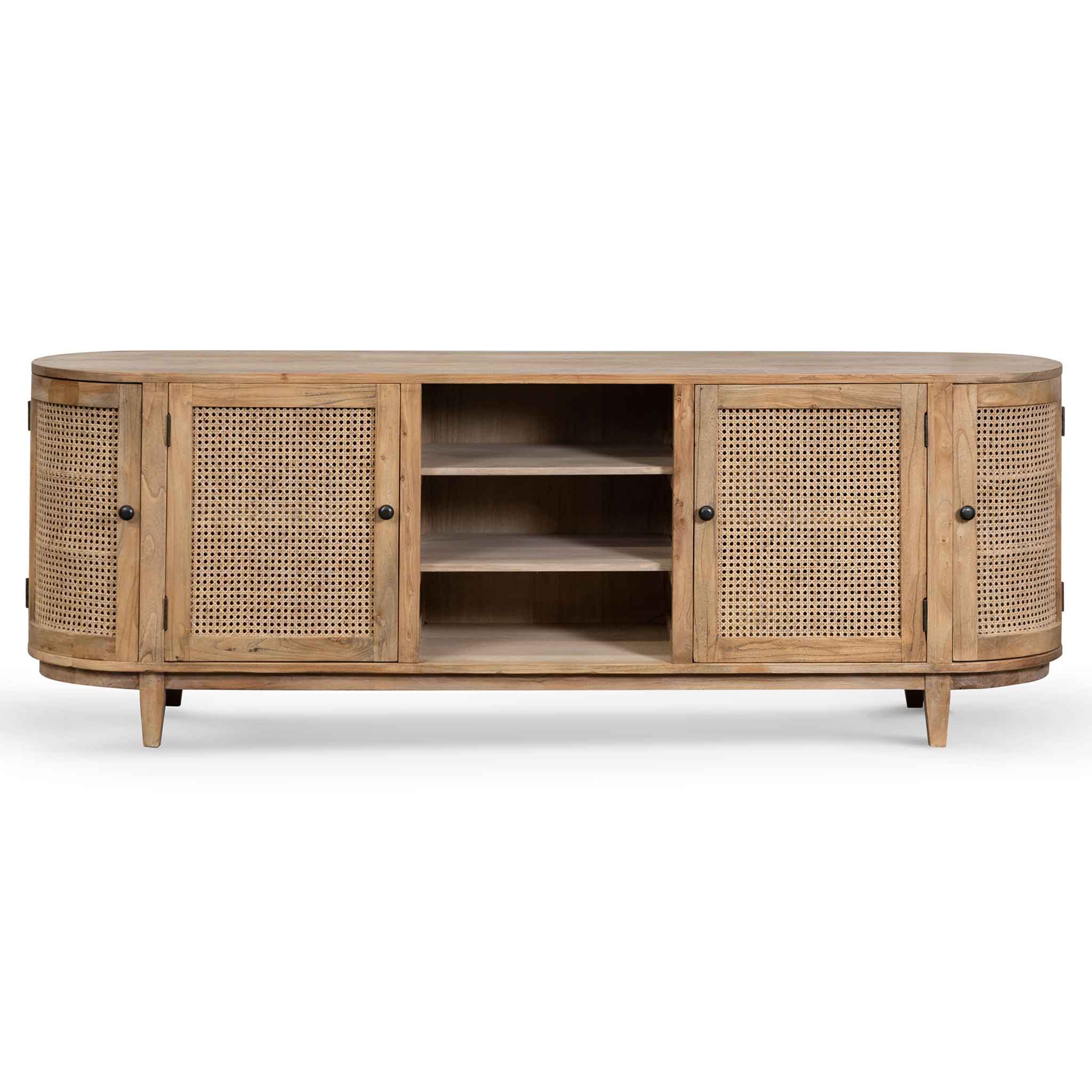 2.1m Sideboard Unit - Natural with Rattan Doors