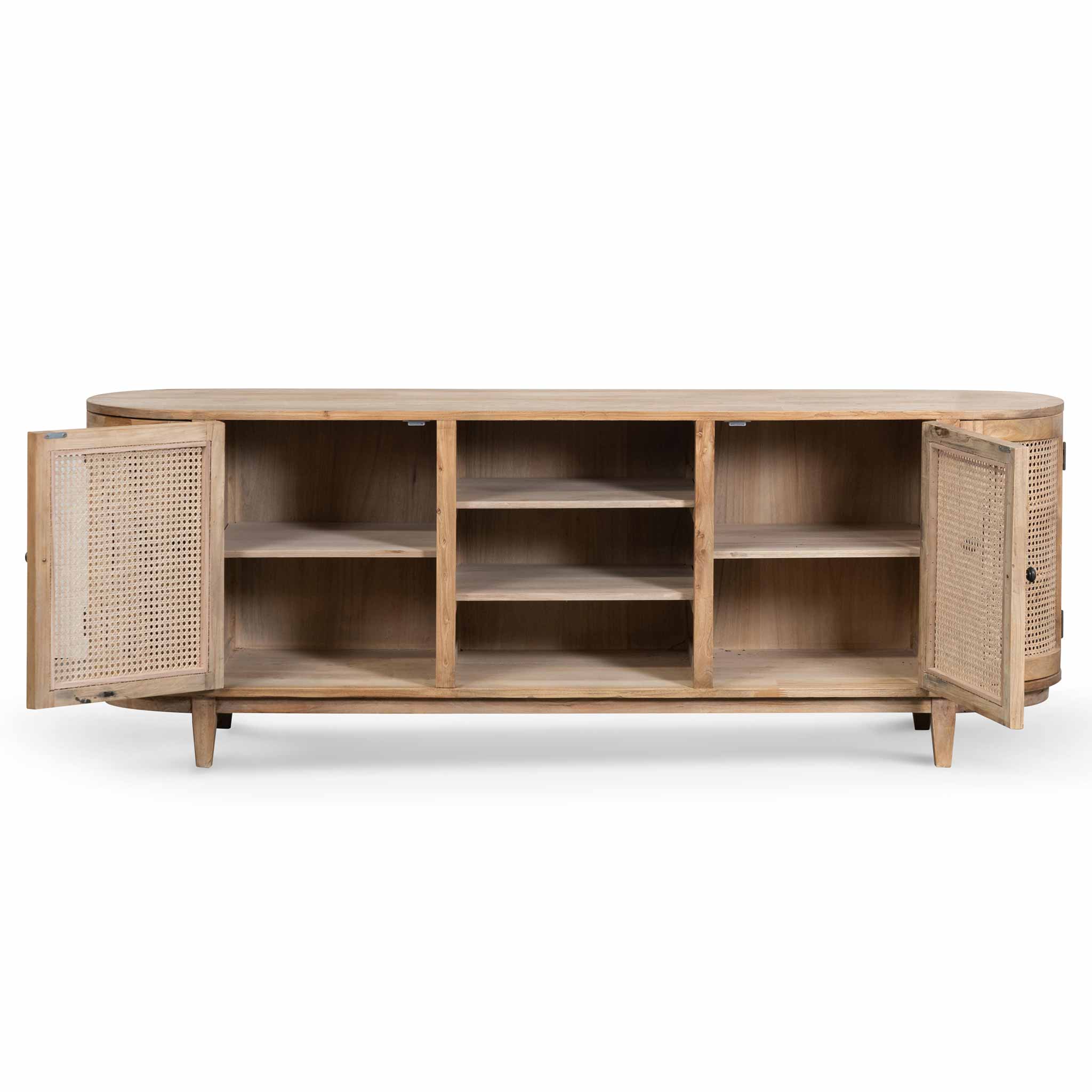 2.1m Sideboard Unit - Natural with Rattan Doors