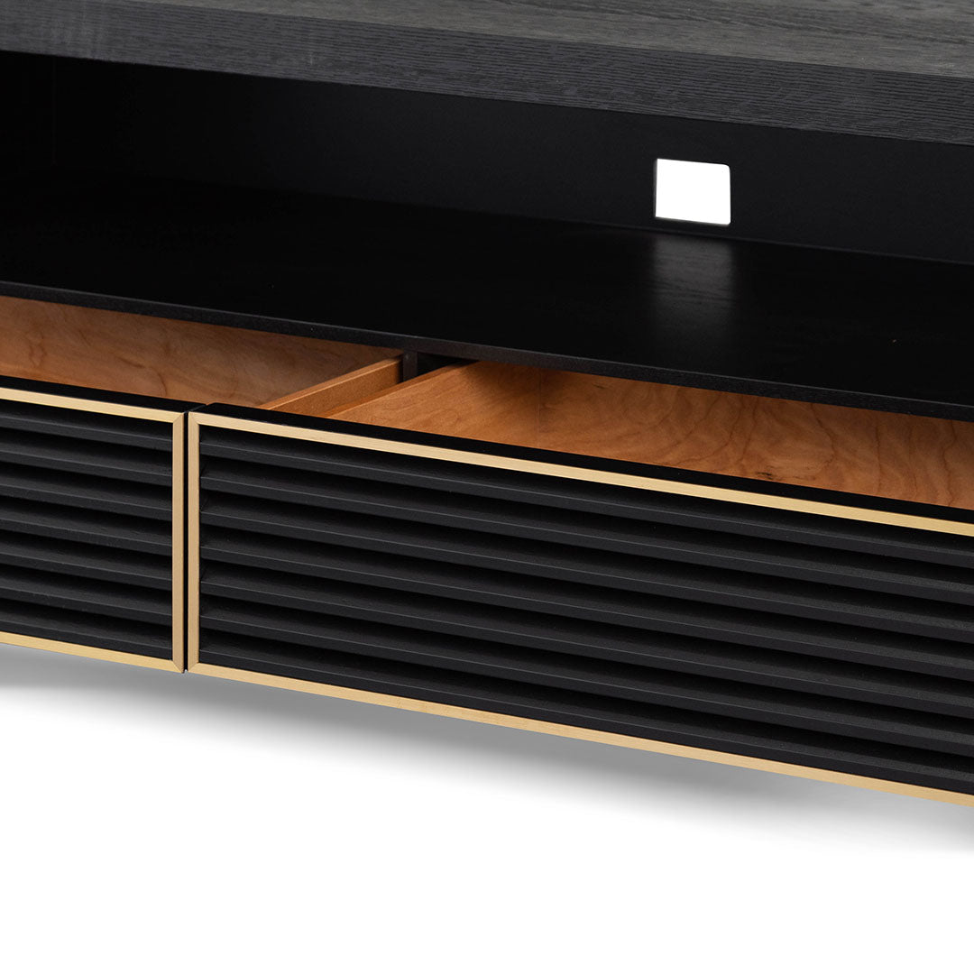 Claude 2m TV Entertainment Unit - Textured Espresso Black