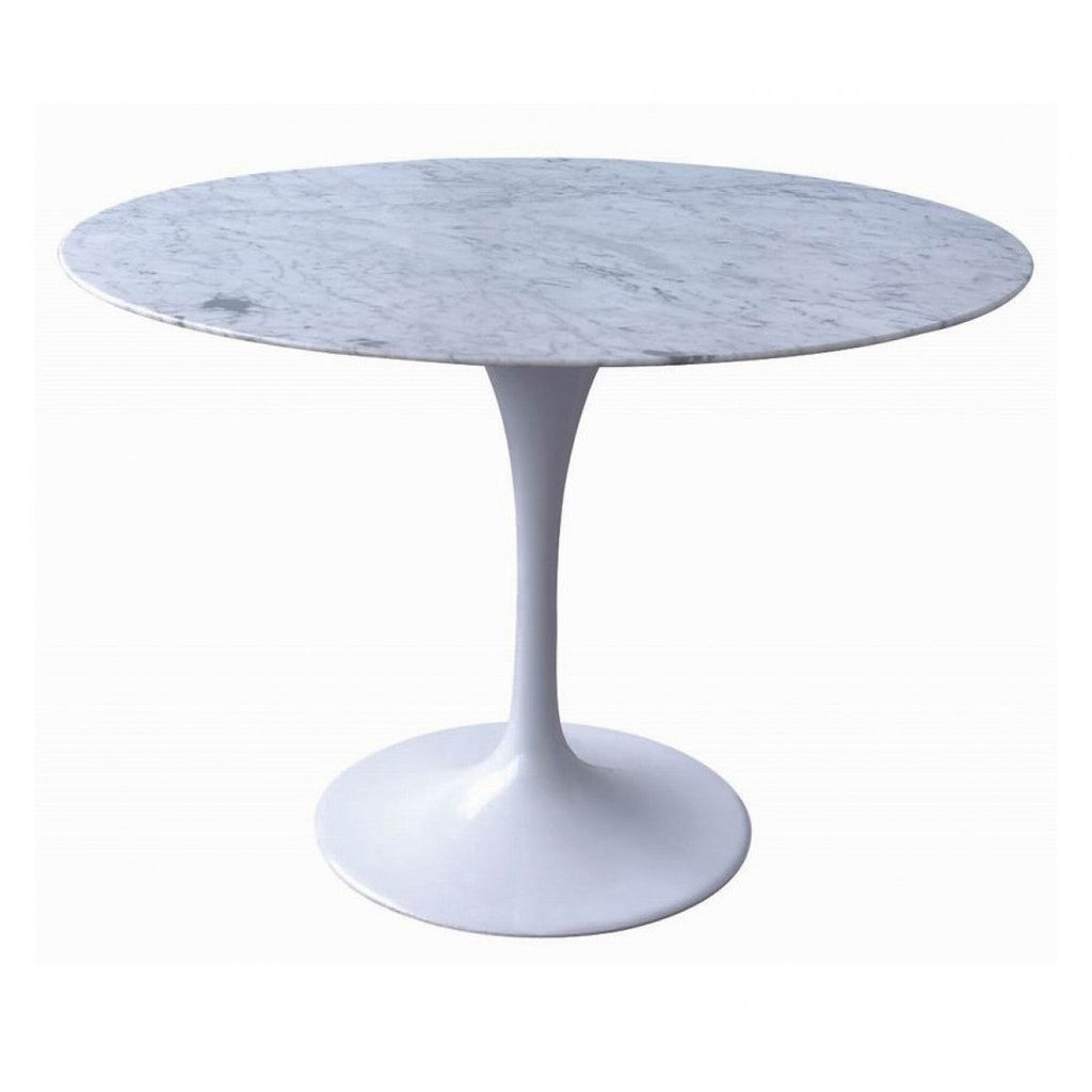 Tulip Marble Dining Table 90cm - Aluminium