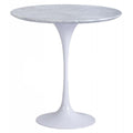 Tulip Table 50cm - Marble Top - Aluminium