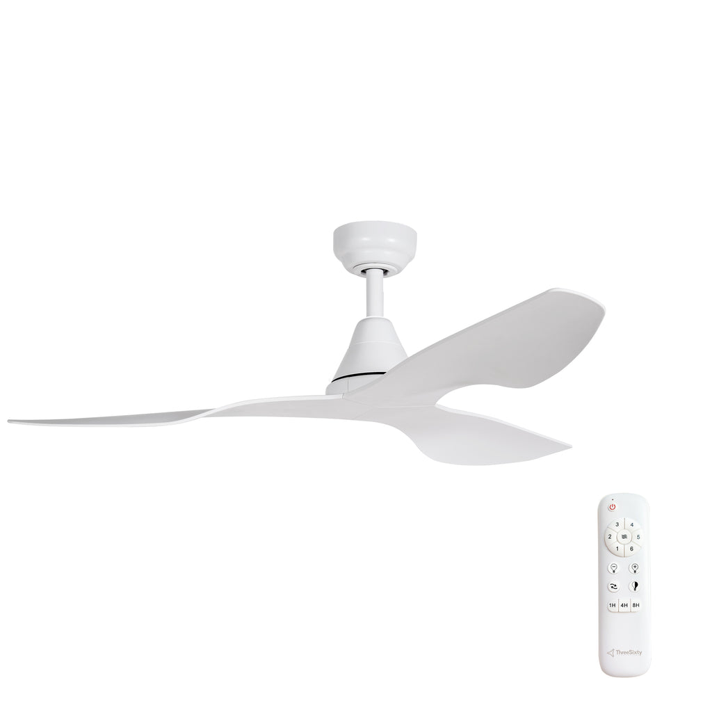 White 3 Blade DC Ceiling Fan & Remote Control