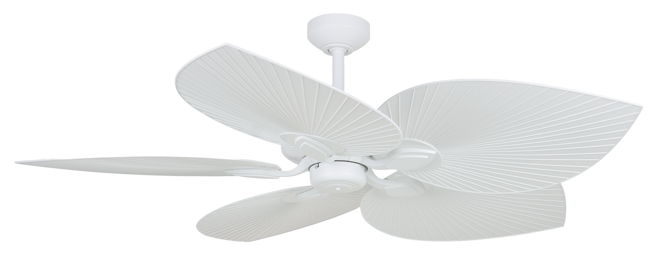 White 5 Blade Tropical AC Ceiling Fan & Wall Control