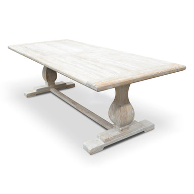 Winston 198cm Dining Table - Rustic White Washed