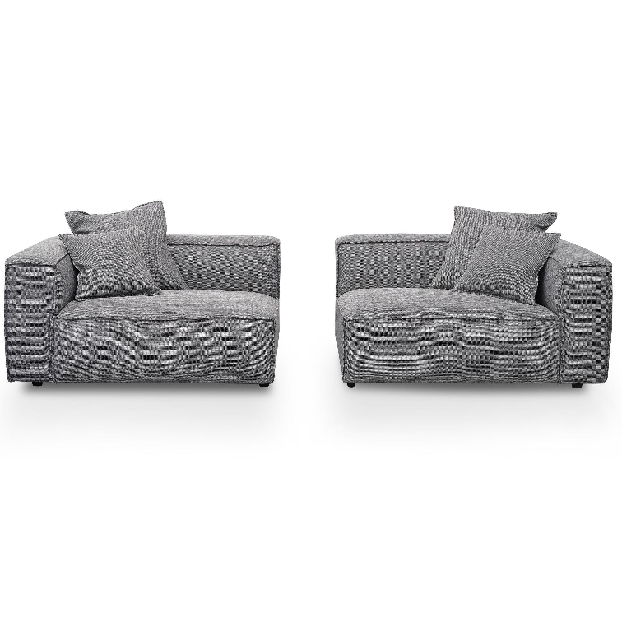 4 Seater Sofa with Cushion and Pillow - Graphite Grey