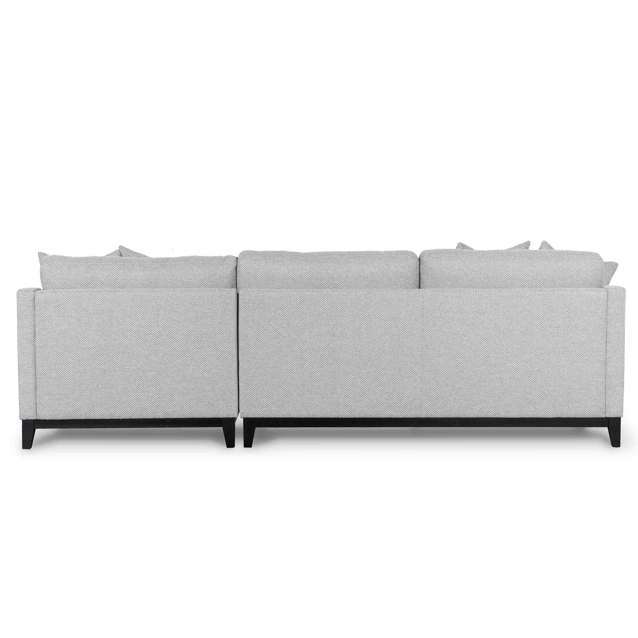 Alana 3 Seater Right Chaise Fabric Sofa - Grey